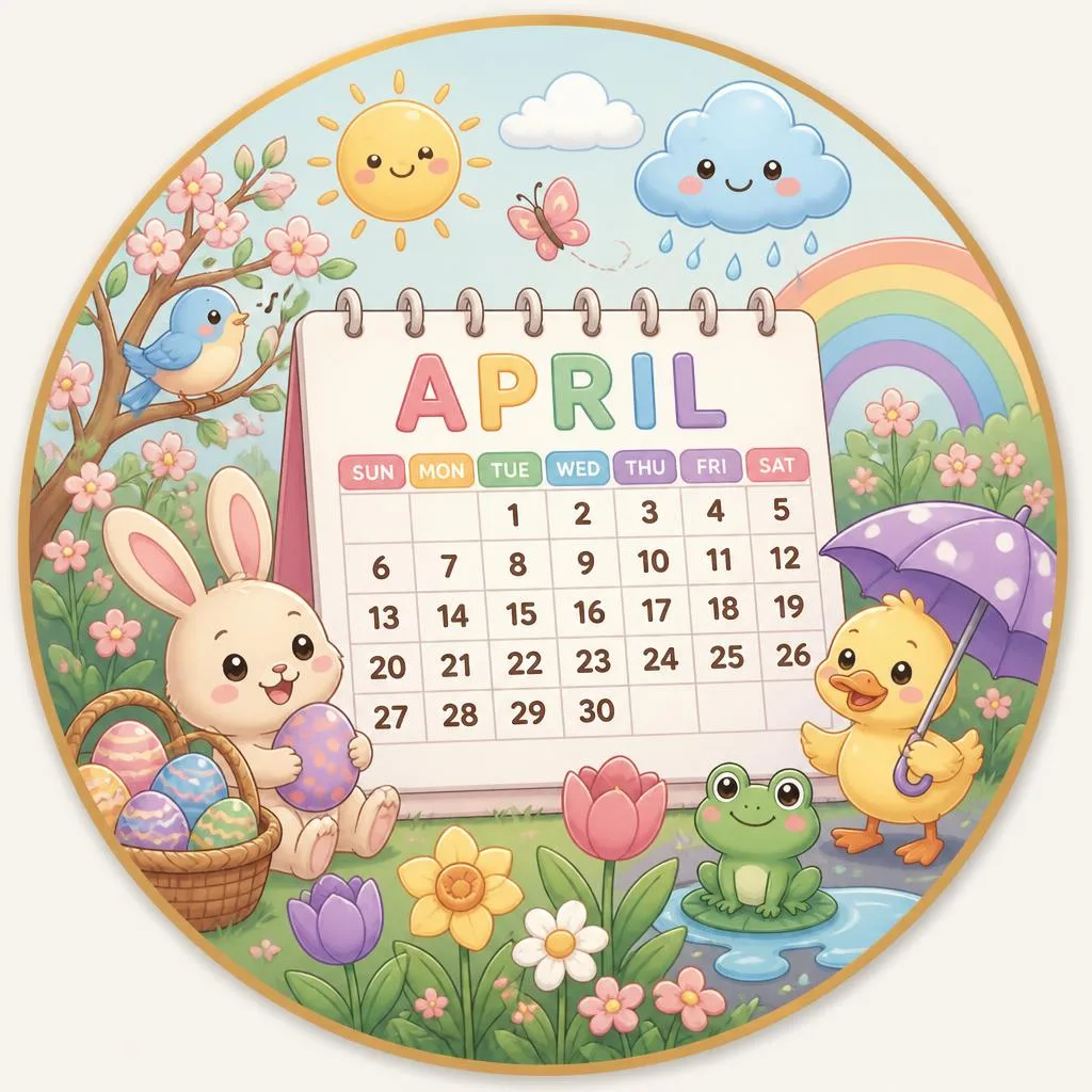 April 2026 coloring pages