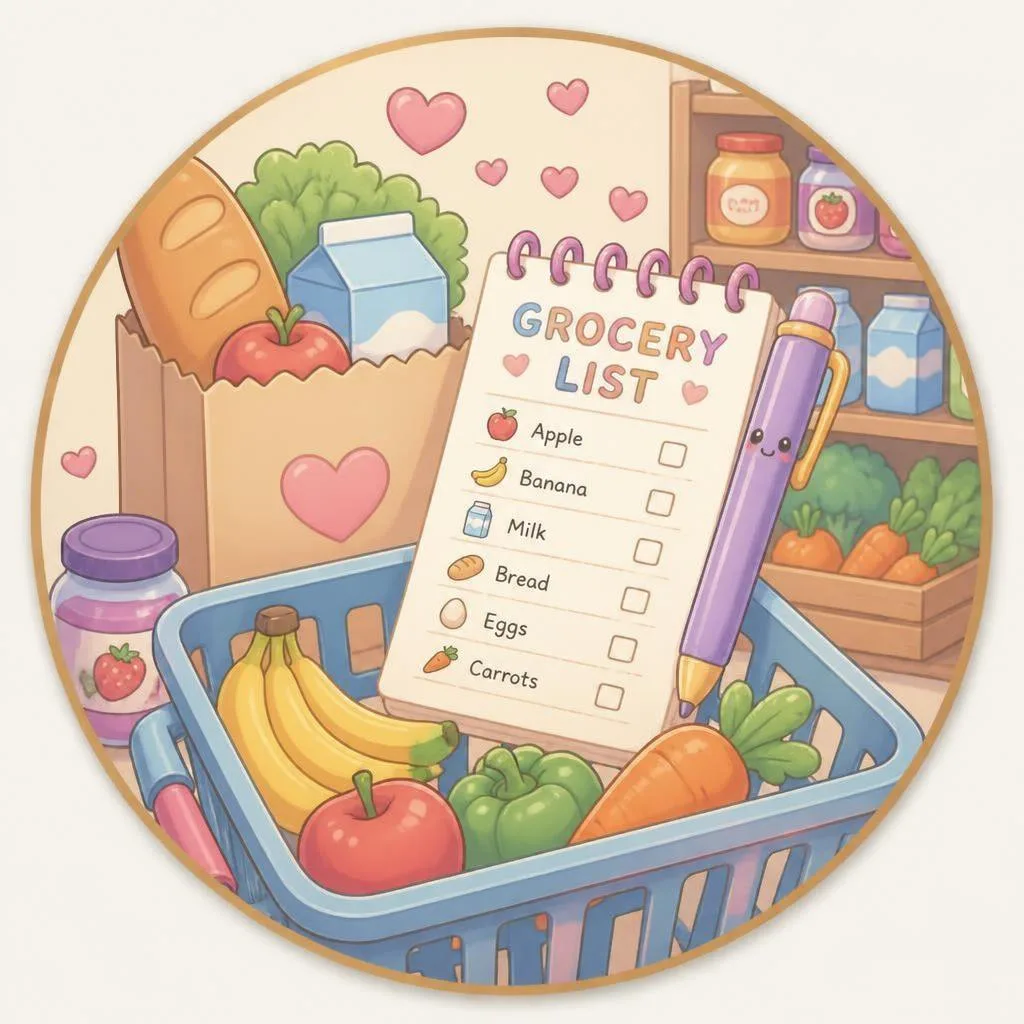 Grocery List coloring pages