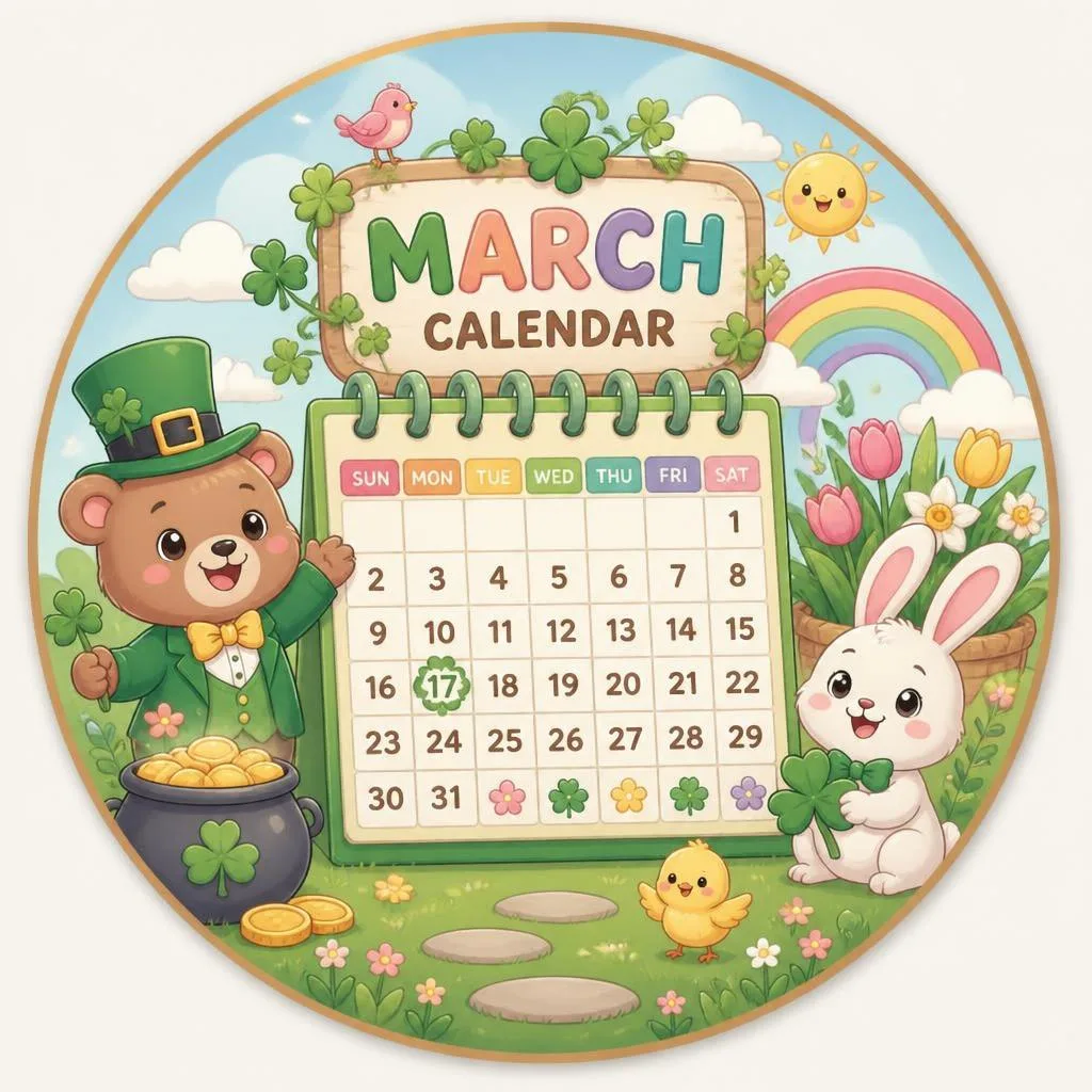 March 2026 coloring pages