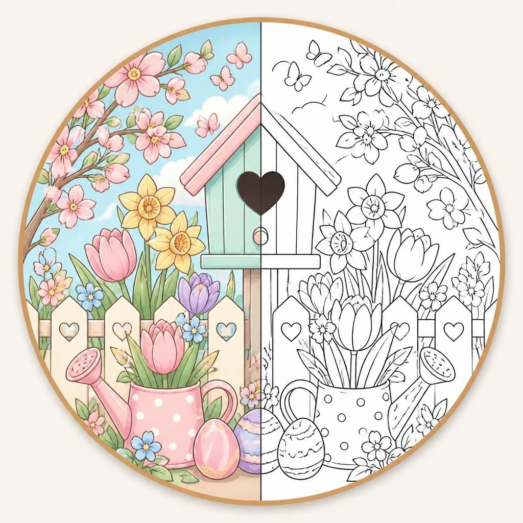 Spring coloring pages