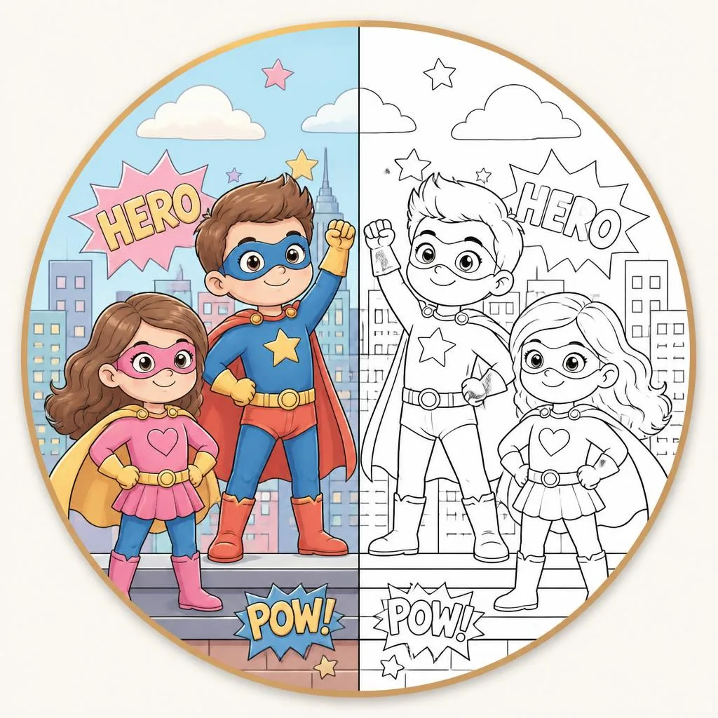 Superheroes coloring pages