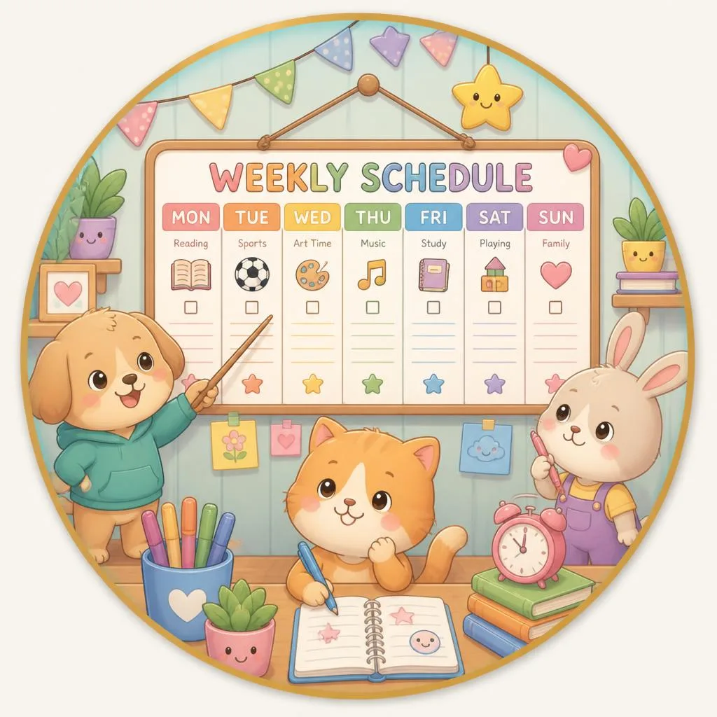 Weekly Schedule coloring pages